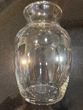 Clear Glass Decorative Vase . 7” by 3 “.